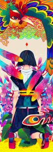 秋赤音掛軸　「鳳凰　-師走」 / 秋赤音　AKIAKANE