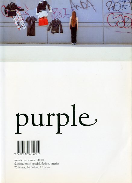 「Purple 6 Winter `00`01 / Author:Olivier Zahm, Elein Fleiss Photo:Mark Borthwick」メイン画像