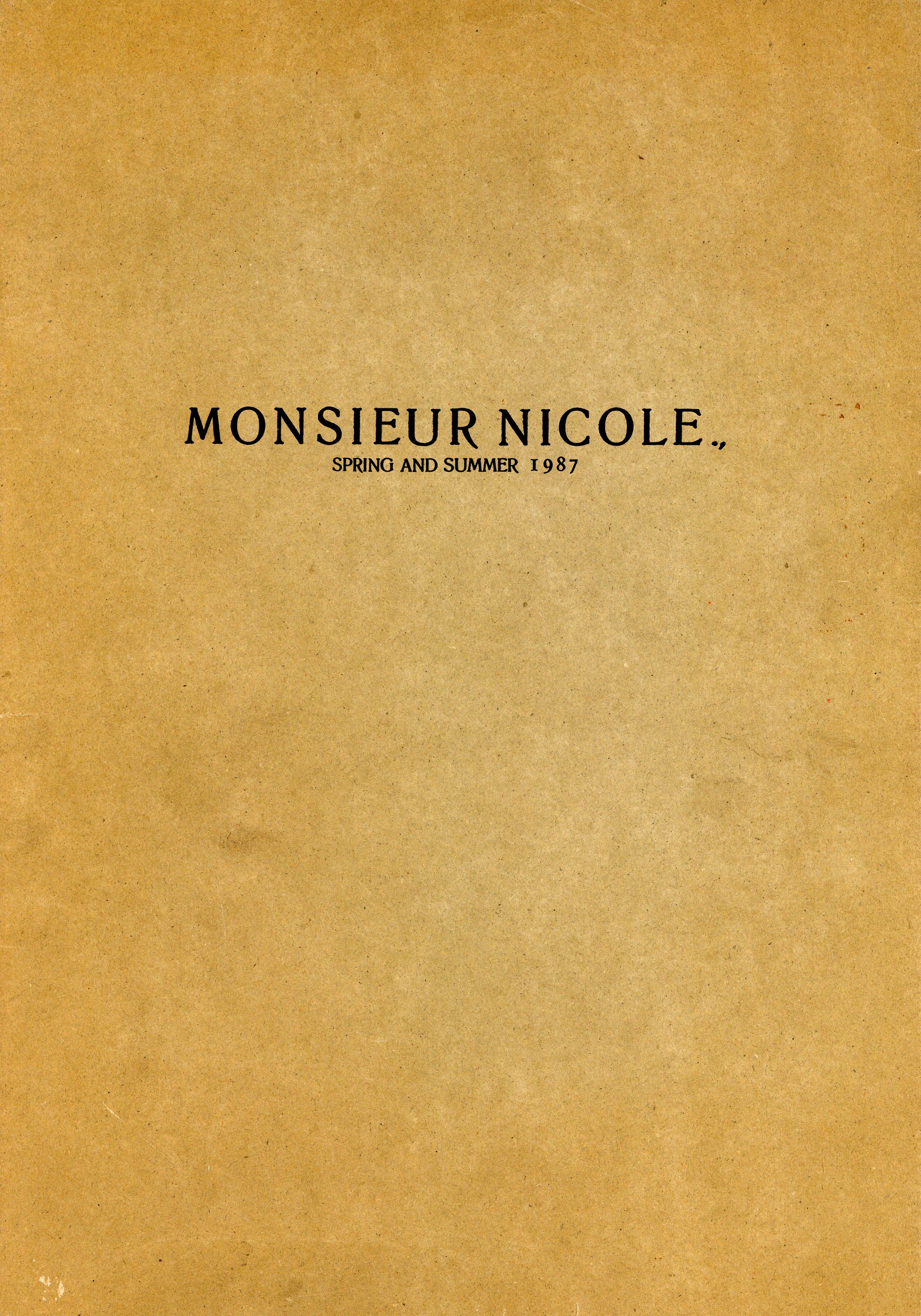 「Monsieur Nicole Spring and Summer 1987 / Design: Yukio Kobayashi」メイン画像